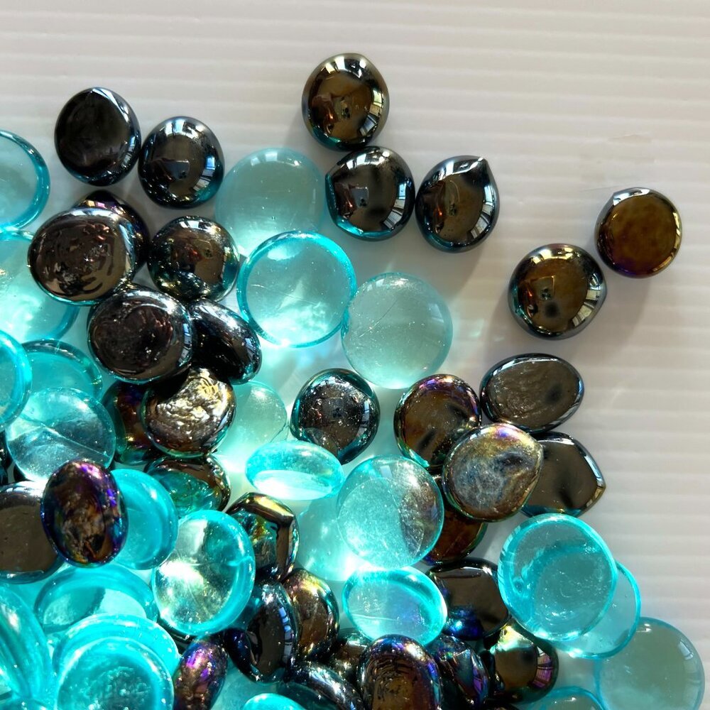 Flat Glass Marbles * Gemstone Vase Filler Pebbles, Aquarium